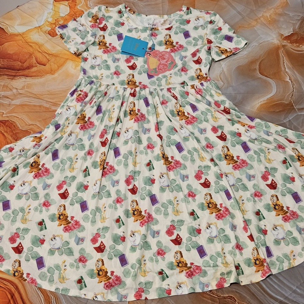 Disney Posh Peanut Beauty & The Beast Enchanted Castle Bamboo Twirl Dress 10/12